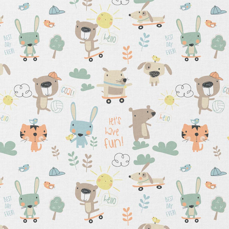 Printed Cotton BESTDAY White / Green